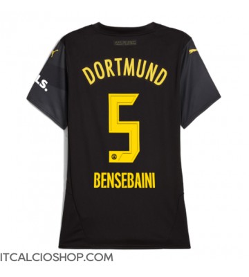 Borussia Dortmund Ramy Bensebaini #5 Seconda Maglia Femmina 2024-25 Manica Corta